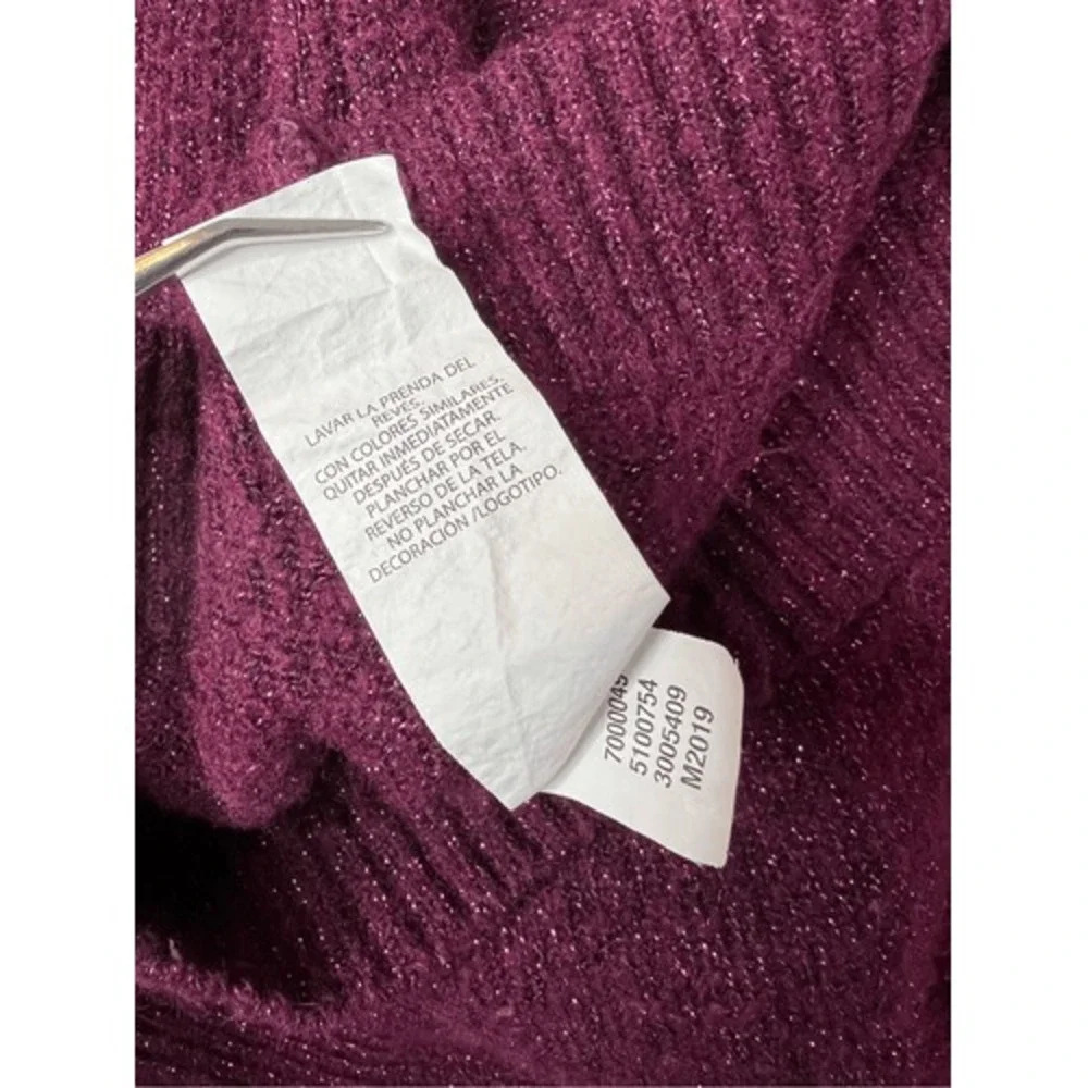 The Children's Place Princess Glitter & Sequin Wine Knit Sweater 7-8 Winter SALE